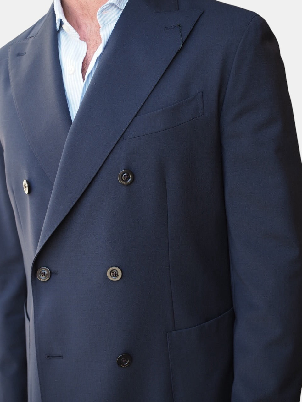 Boglioli Double-Breasted Wool Suit Navy
