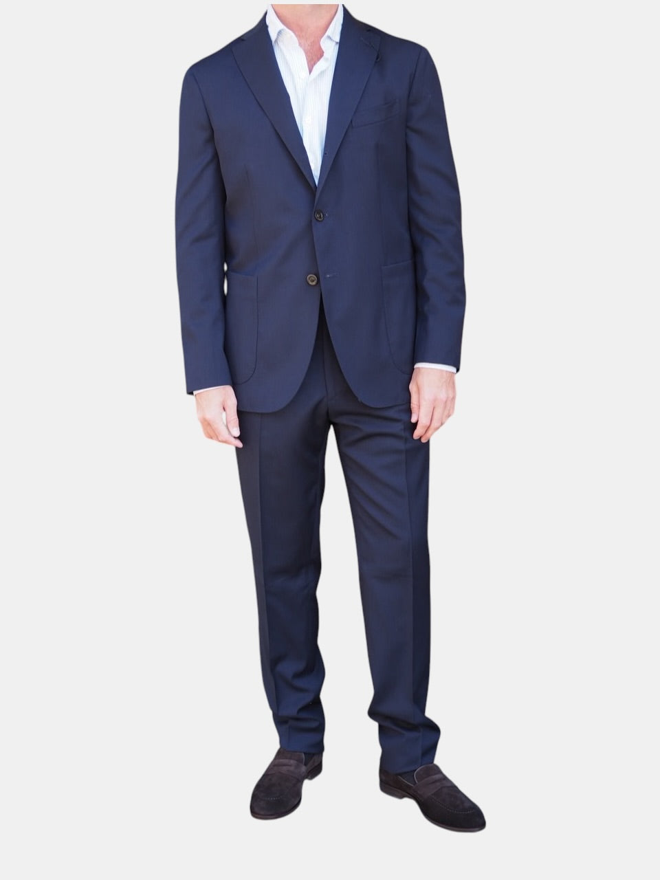 Boglioli Wool Twill Suit Navy
