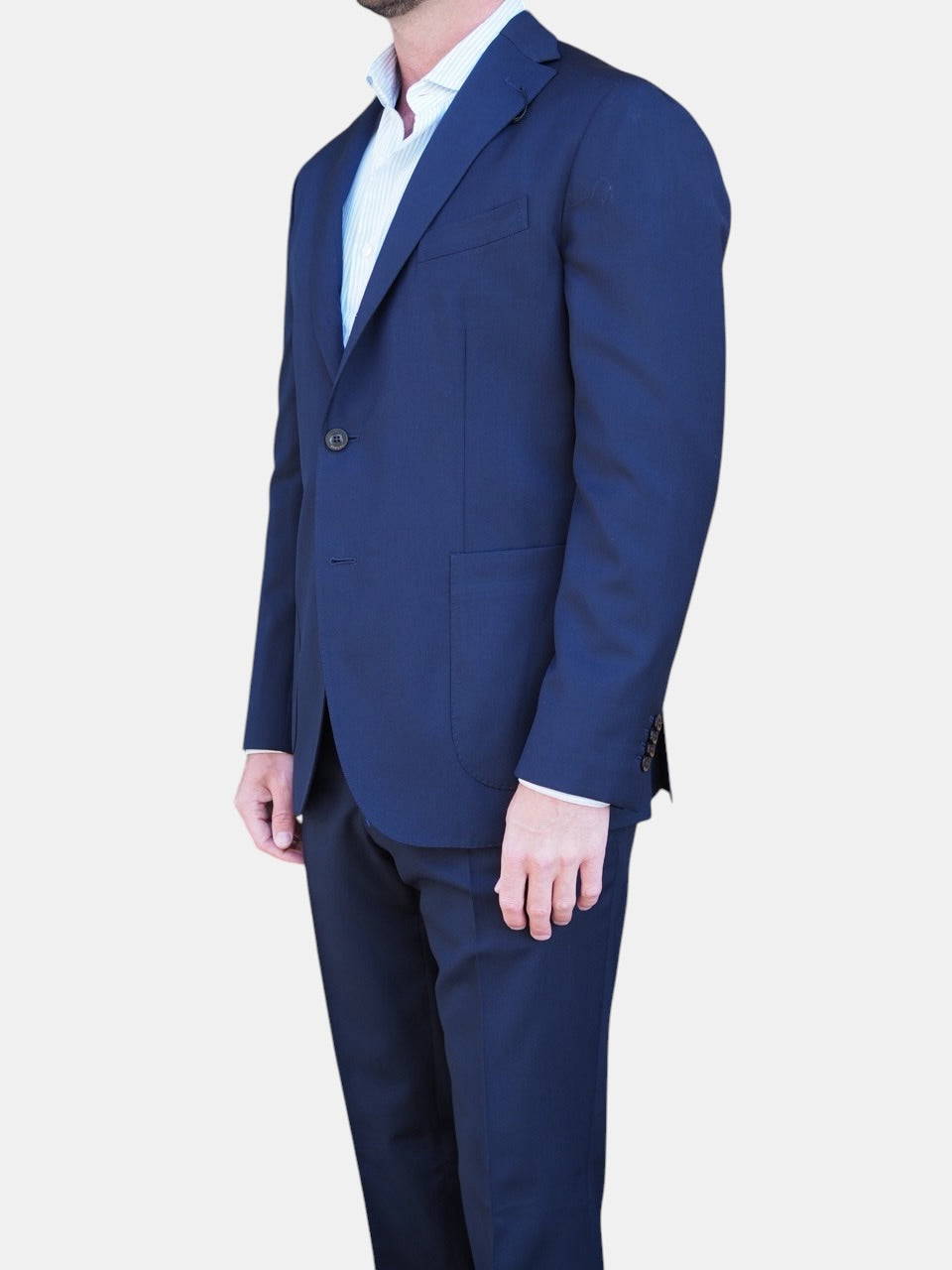 Boglioli Wool Twill Suit Navy