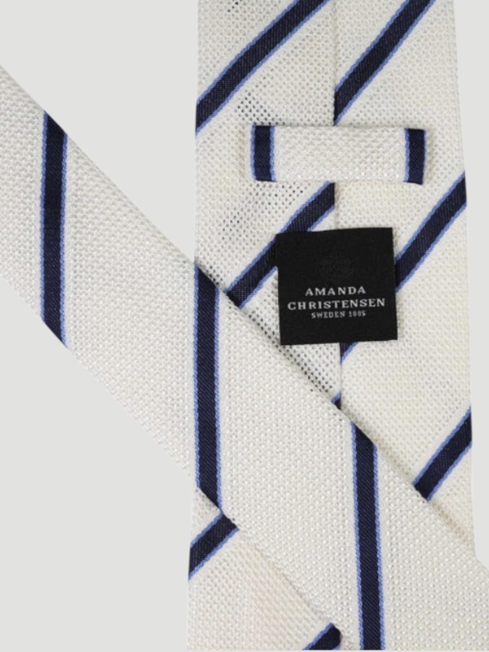 Amanda Christensen Jacquard-woven silk tie striped grenadine pattern