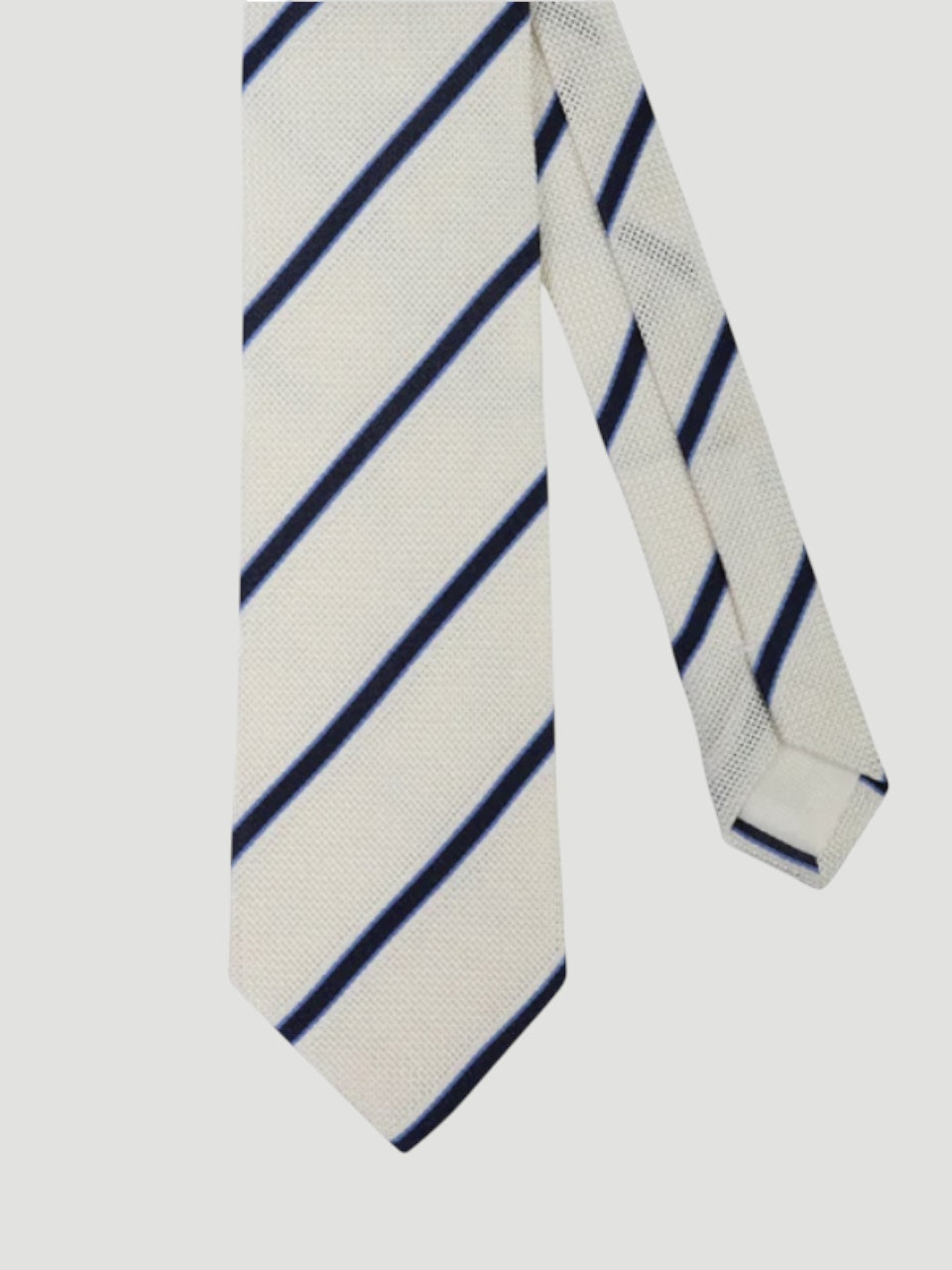 Amanda Christensen Jacquard-woven silk tie striped grenadine pattern