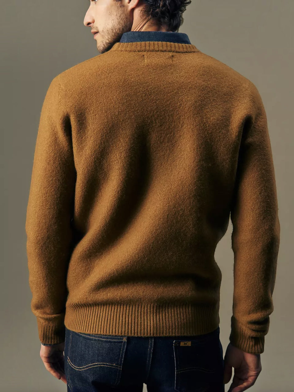 Lee Est. 1889 Gold Regular Boiled Wool Sweater Tobacco