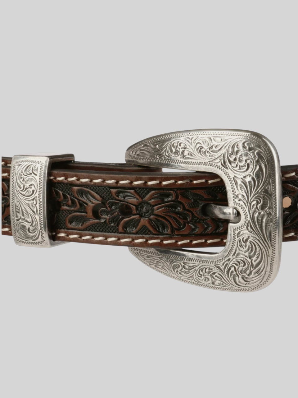 Stetson Tooled Tapered Leather Belt