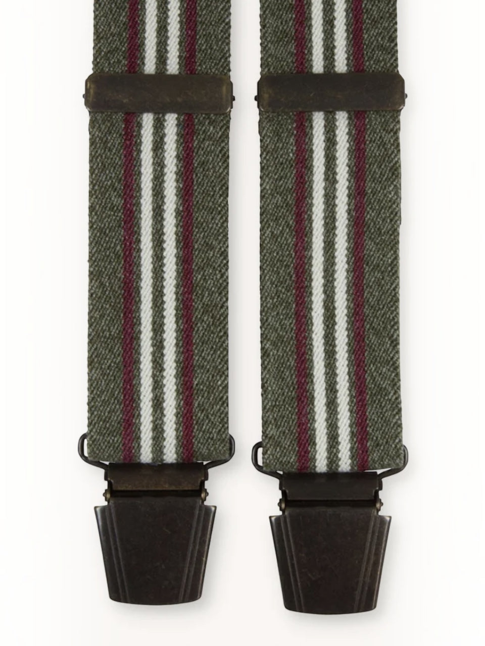 Portia 1924 Striped Suspenders Green