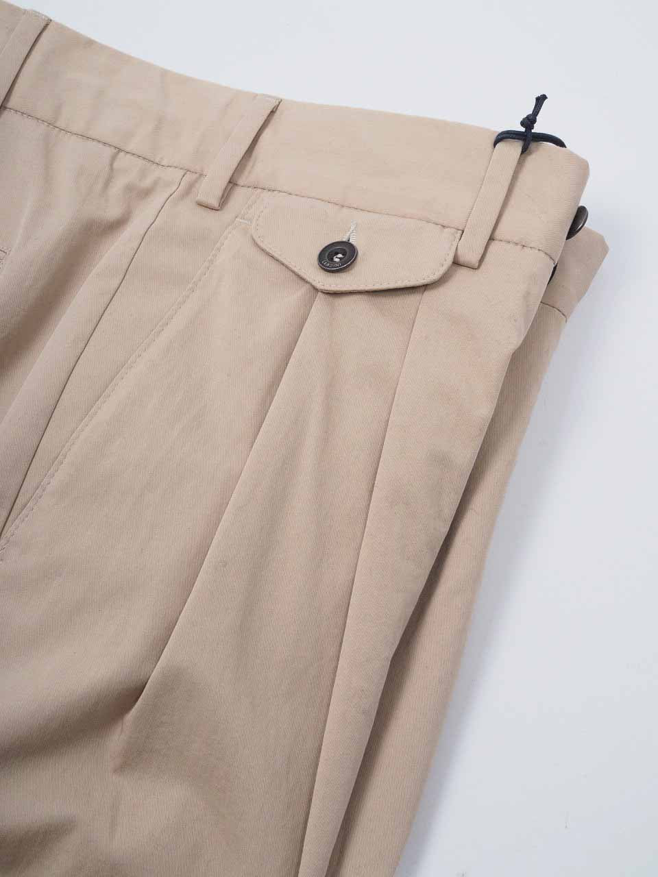 Lardini Washed Cotton Trousers With Pleats Beige