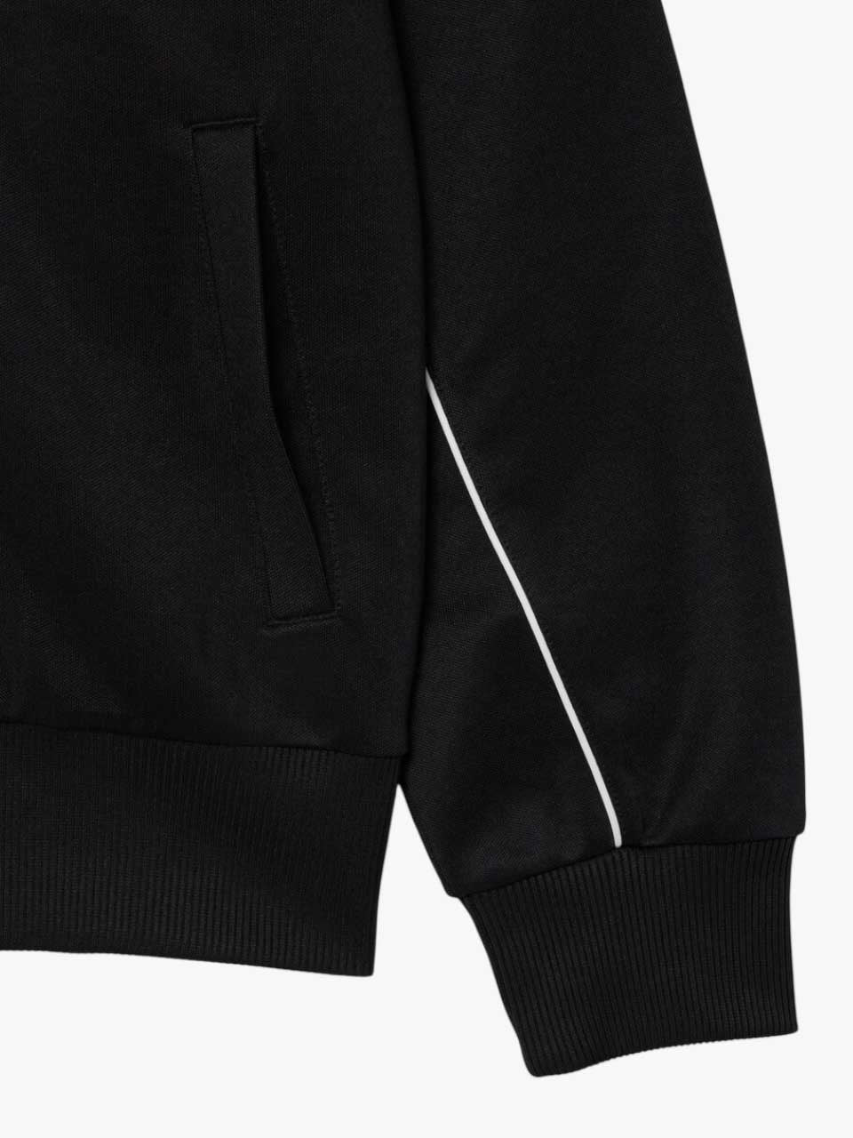 Trim Accent Zipped Sweatshirt Black