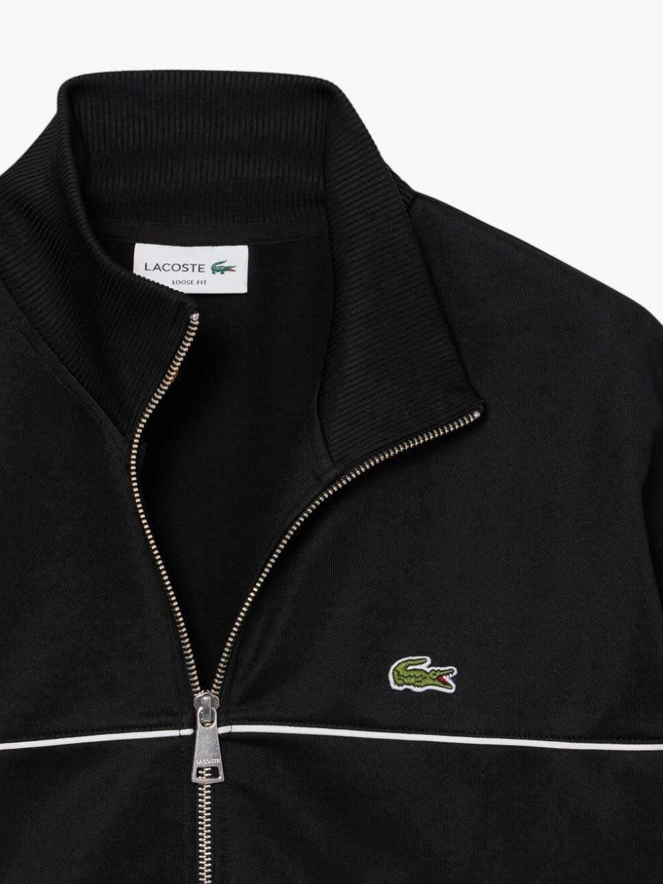 Trim Accent Zipped Sweatshirt Black