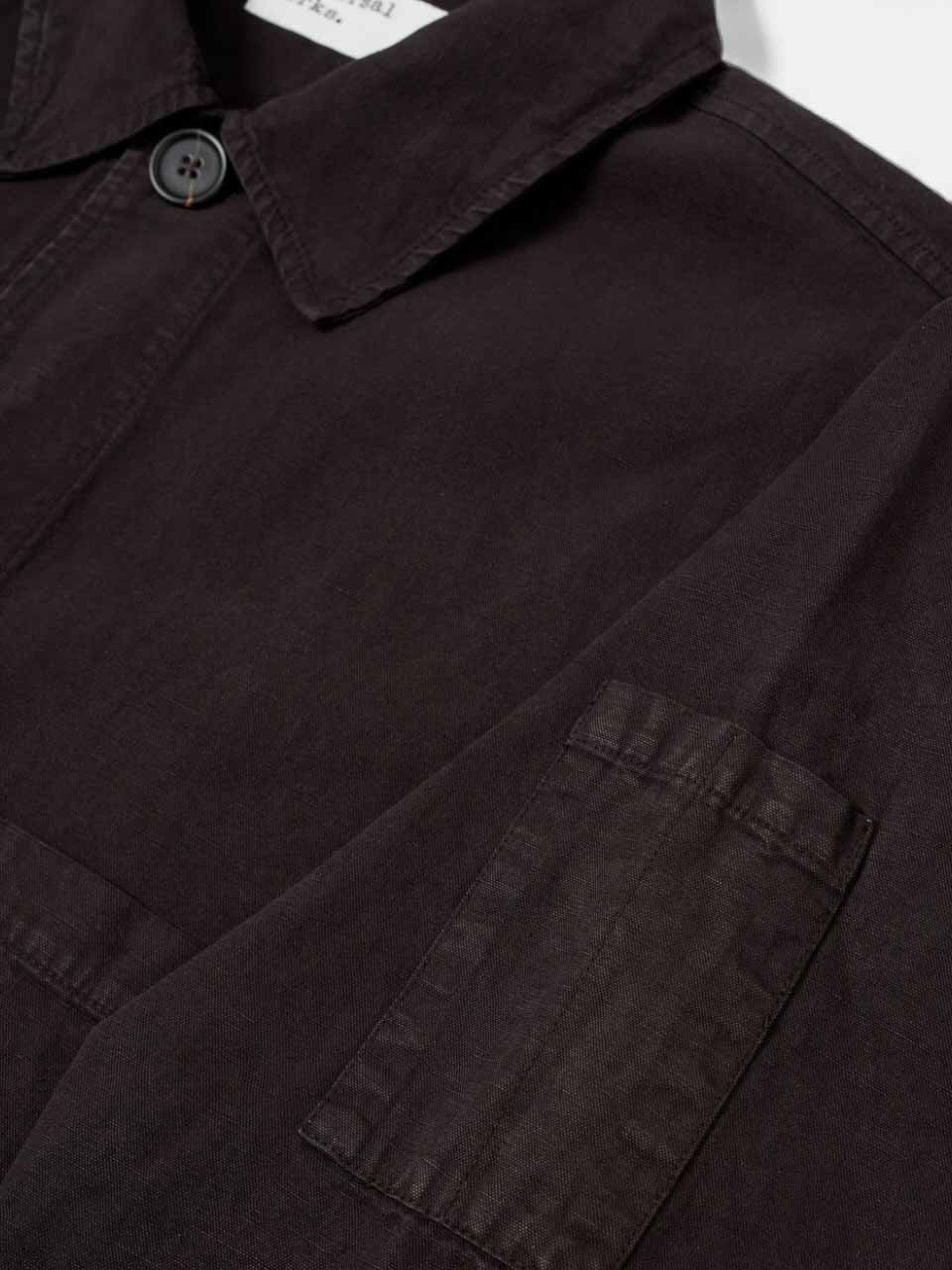 Licorice Lyo Linen Mix Coverall Jacket Brown