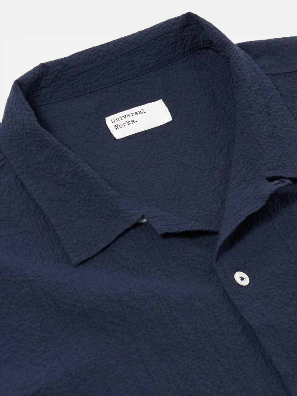 Seersucker Shirting Road Shirt Navy