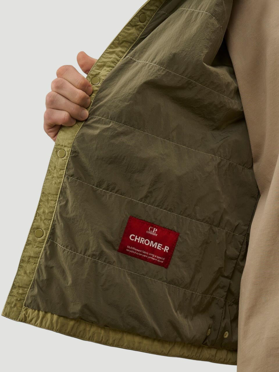 Chrome-R Padded Lens Overshirt Green