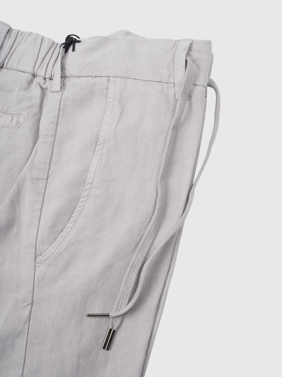 Linen Cotton Shorts Light Grey
