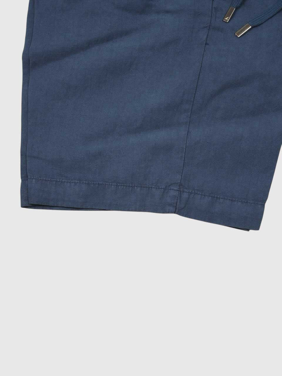 Linen Cotton Shorts Washed Navy