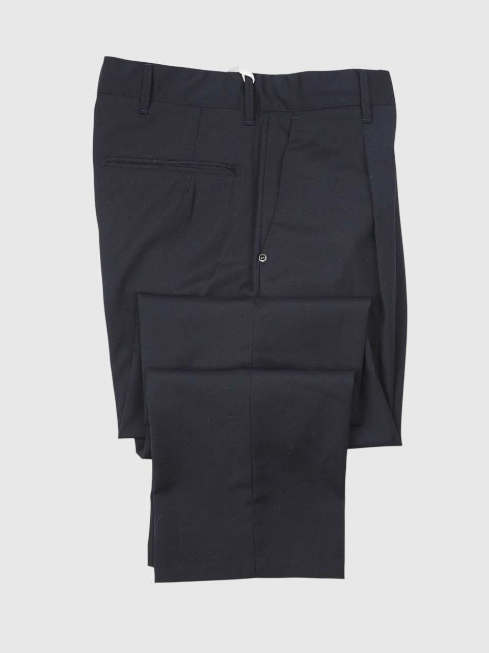 Loose Fit Light Wool Trousers Navy