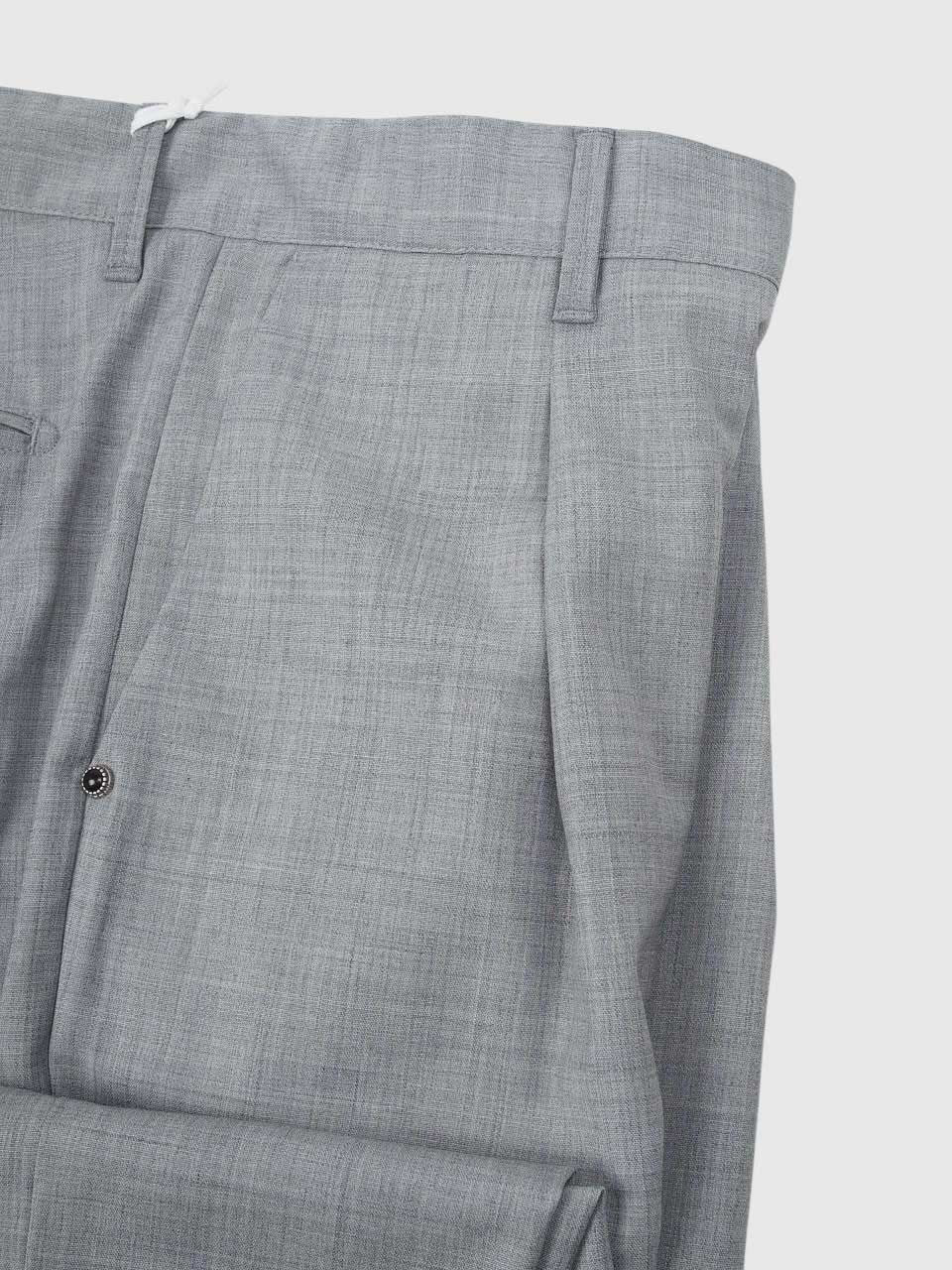 Loose Fit Light Wool Trousers Grey