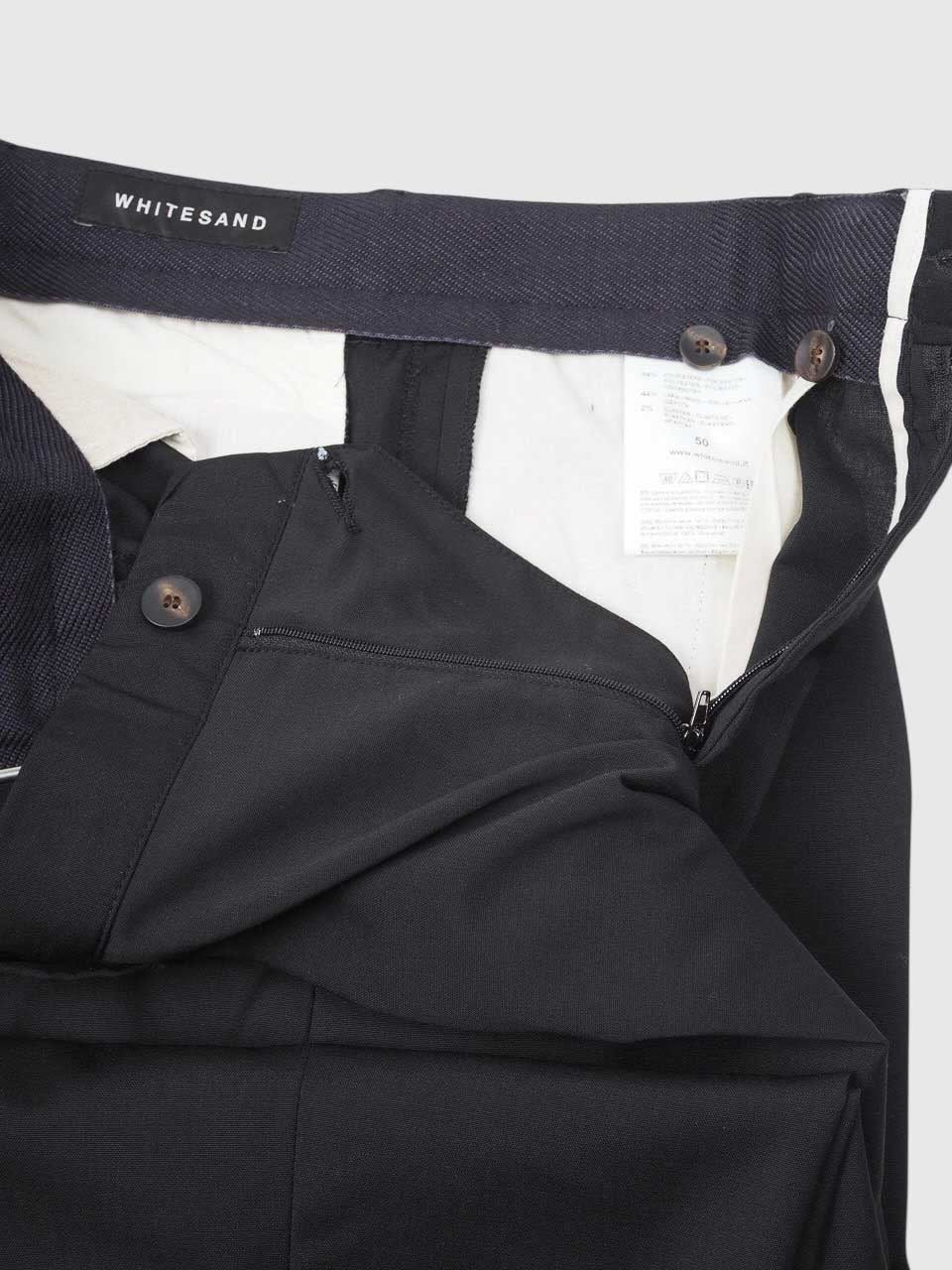 Loose Fit Light Wool Trousers Black
