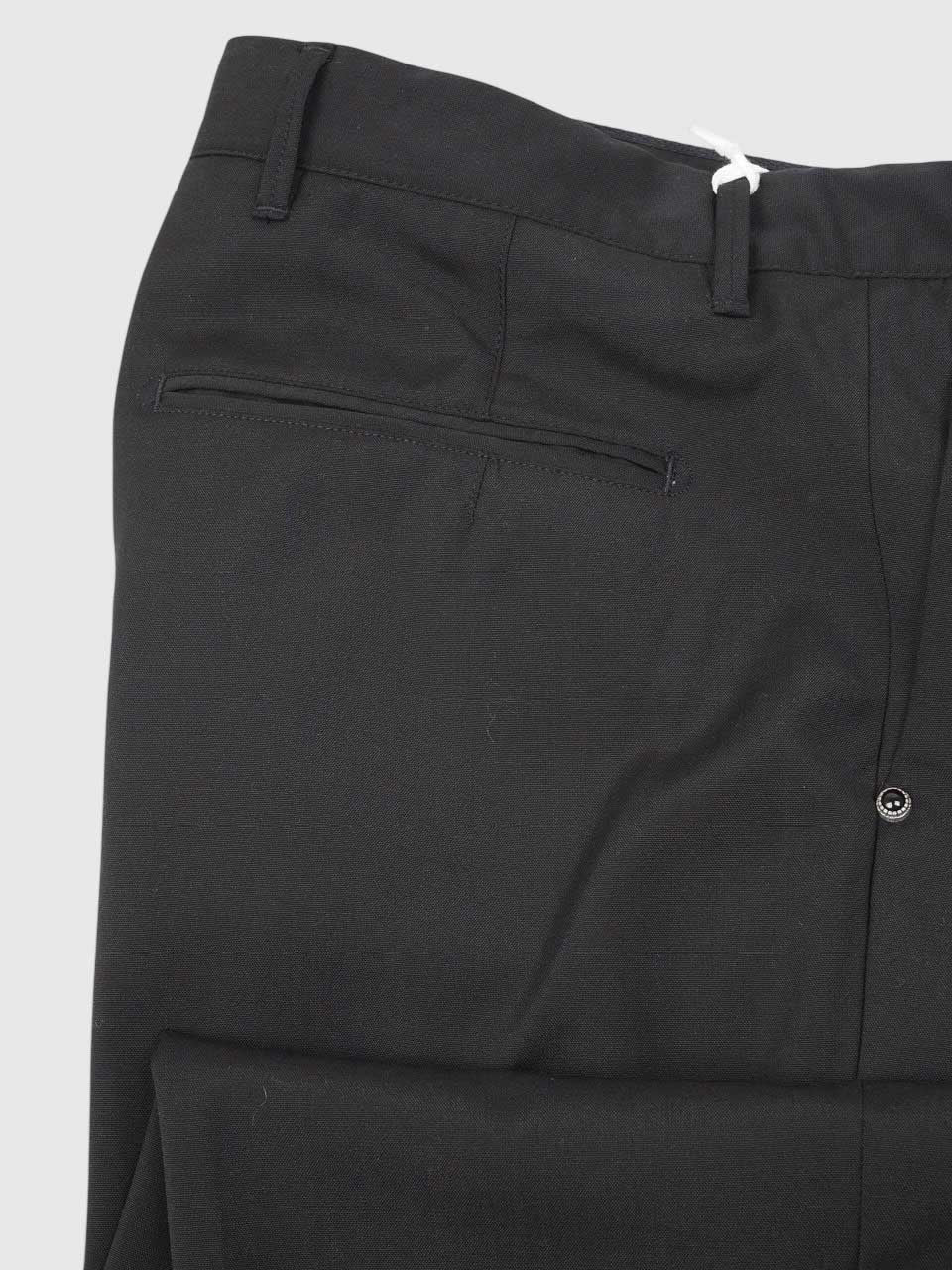 Loose Fit Light Wool Trousers Black