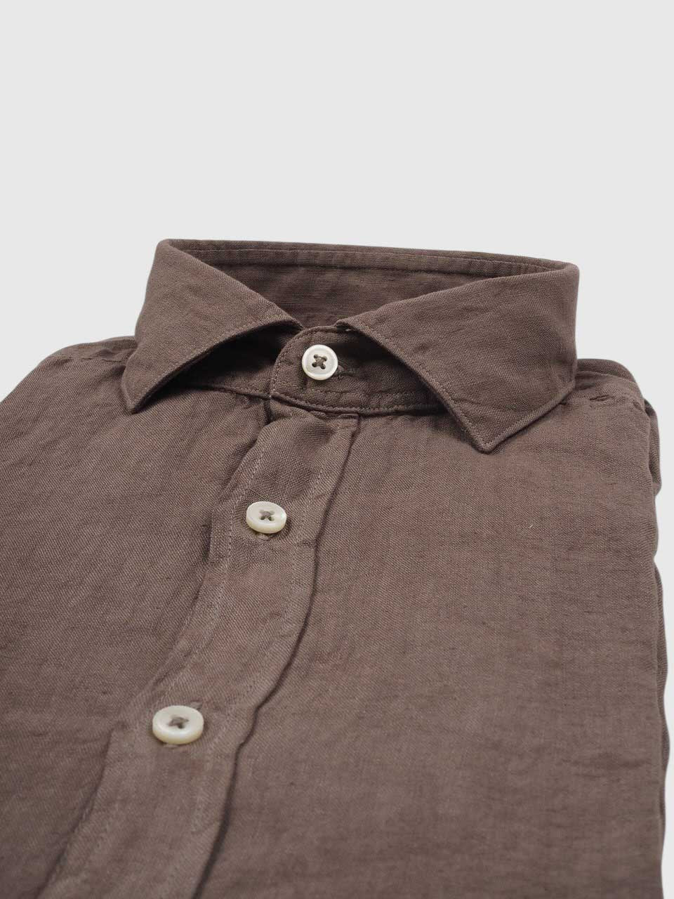 Washed Linen Shirt Brown