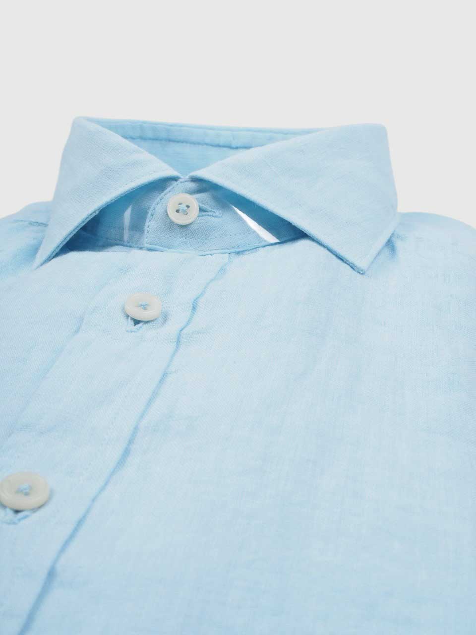 Washed Linen Shirt Light Blue