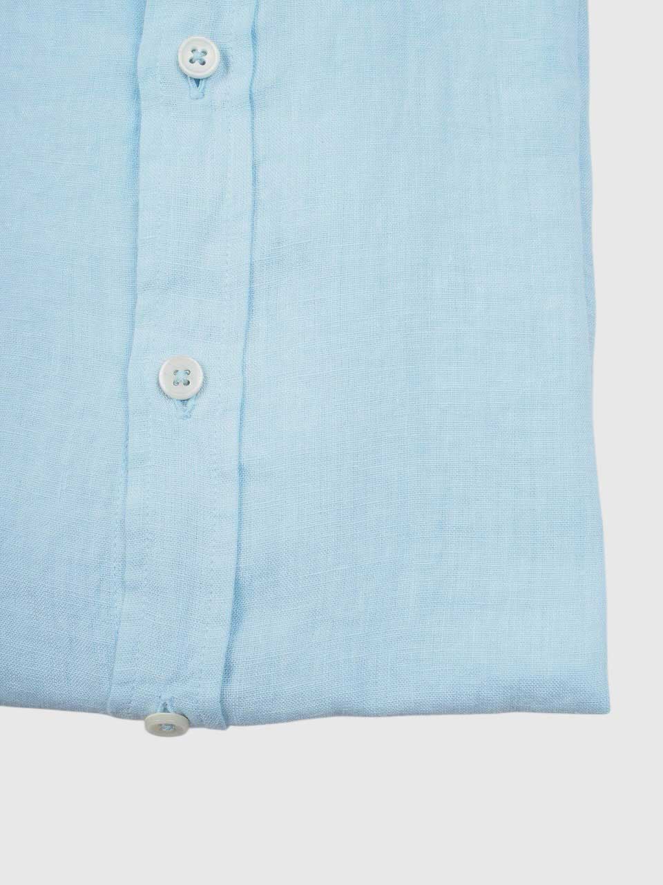Washed Linen Shirt Light Blue
