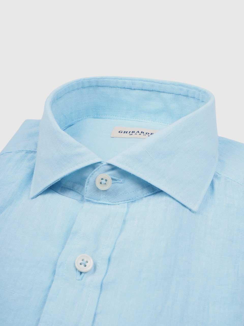 Washed Linen Shirt Light Blue