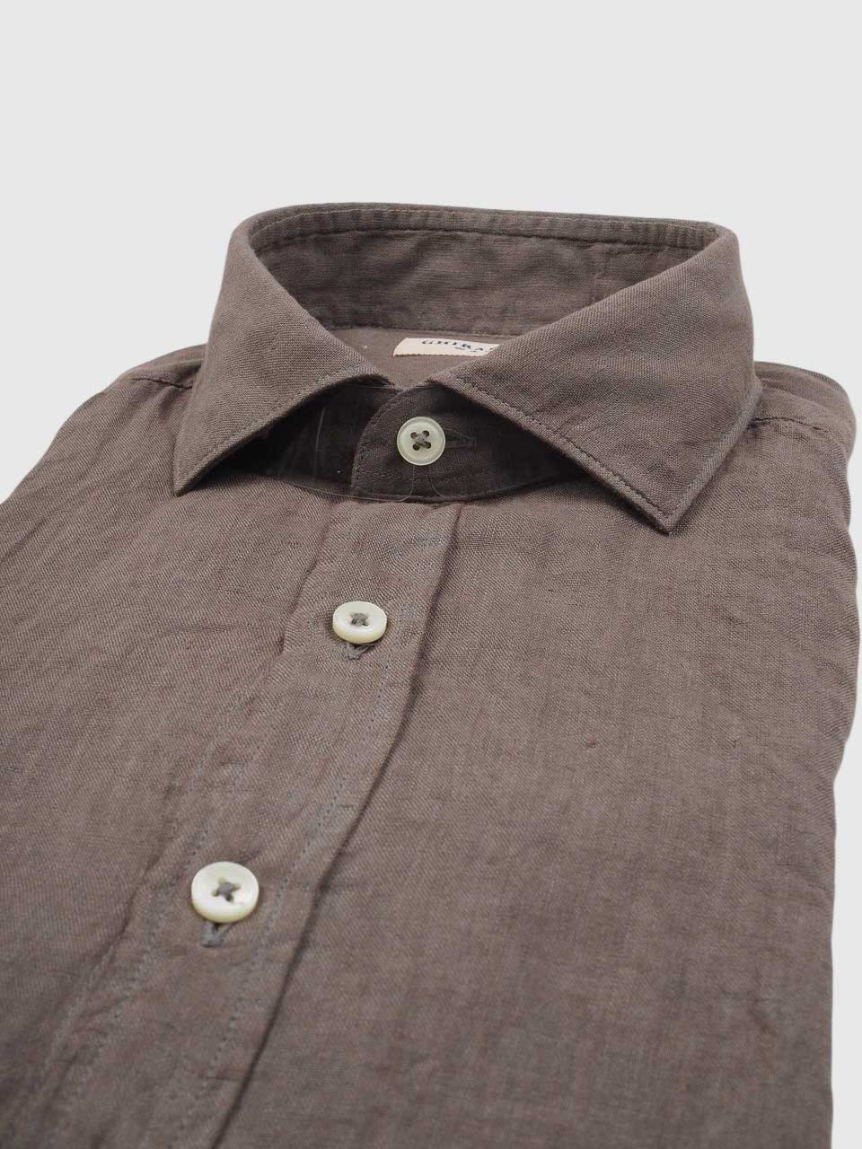 Washed Linen Shirt Light Brown