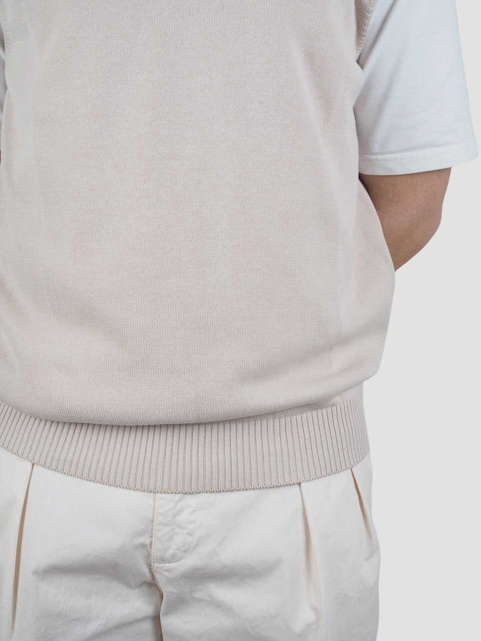 Cotton V-Neck Vest Beige