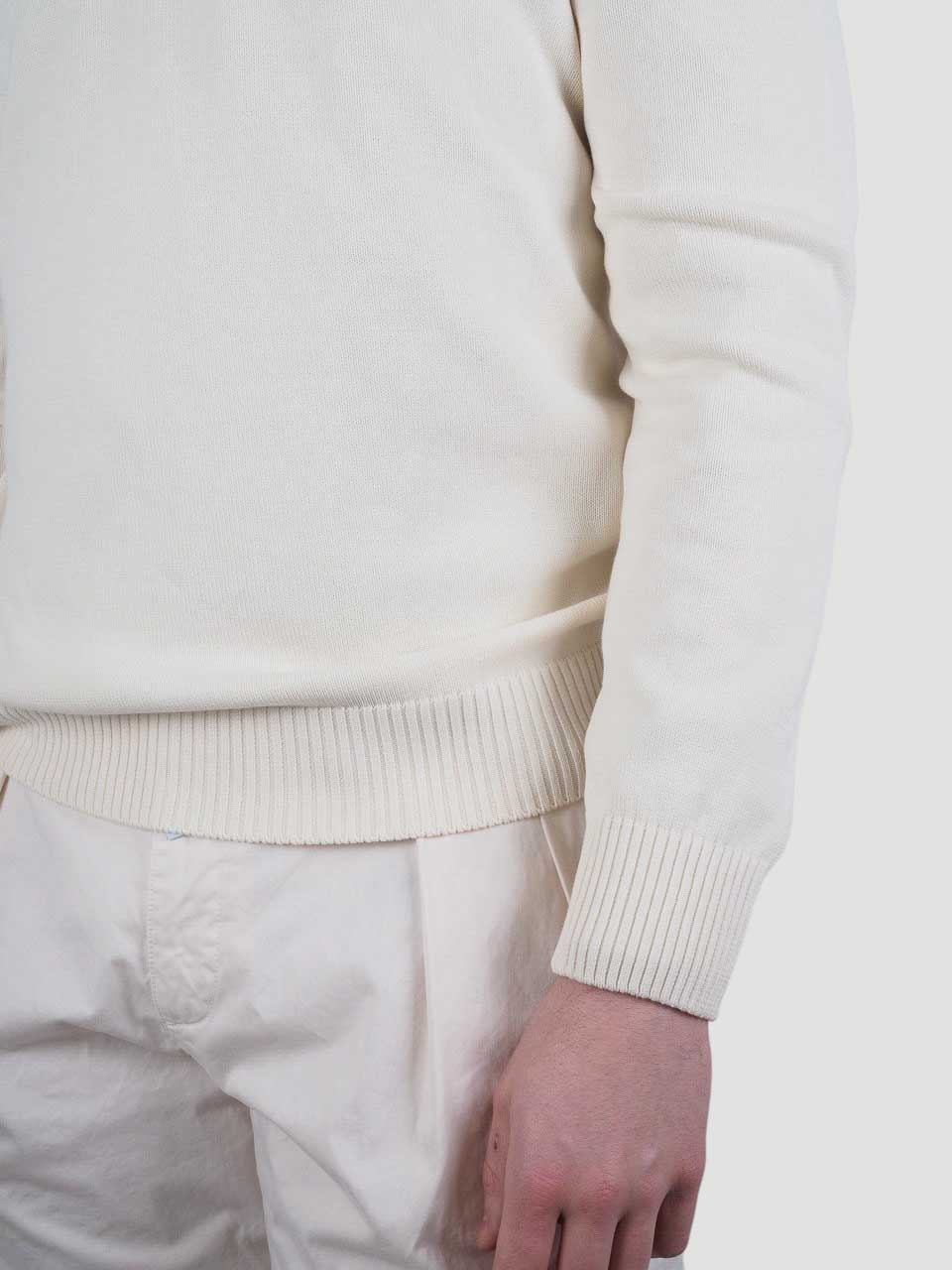 Cotton V-Neck Sweater Cream