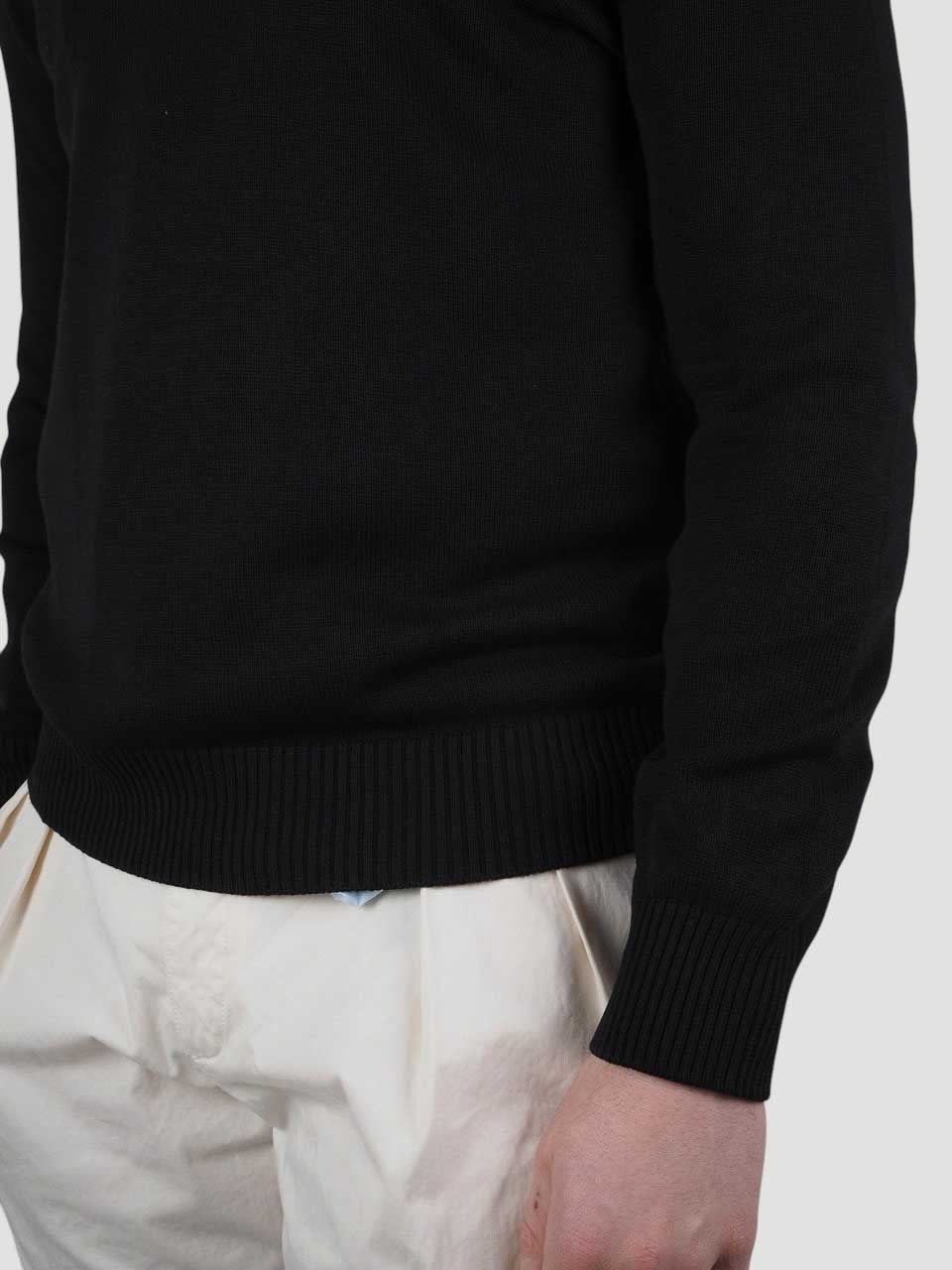 Cotton V-Neck Sweater Black