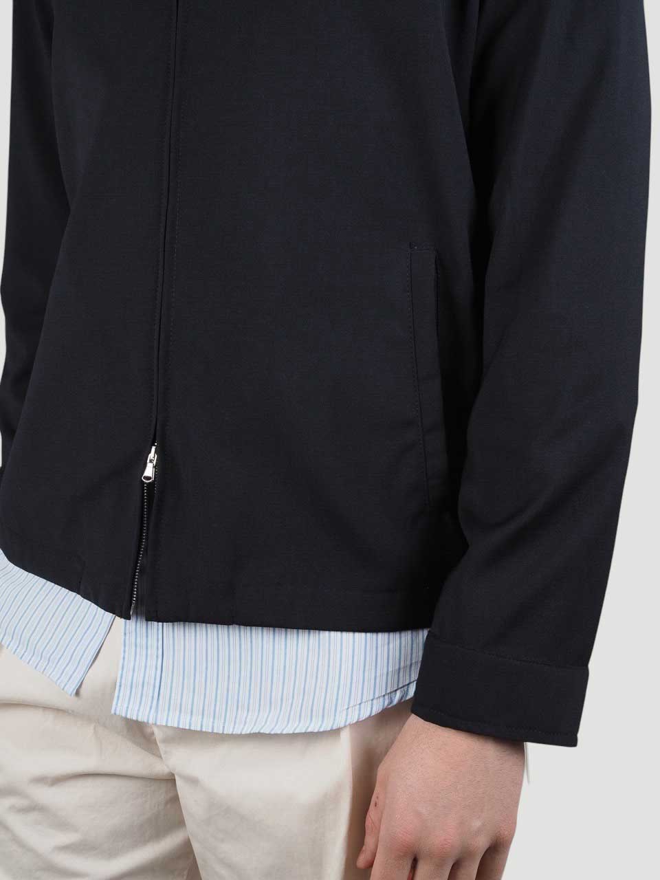 Wool Zip Overshirt Navy