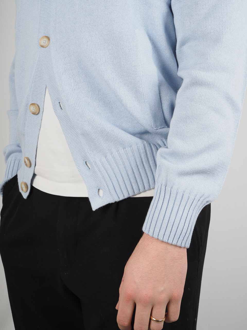 Knitted Cotton Cardigan Blue