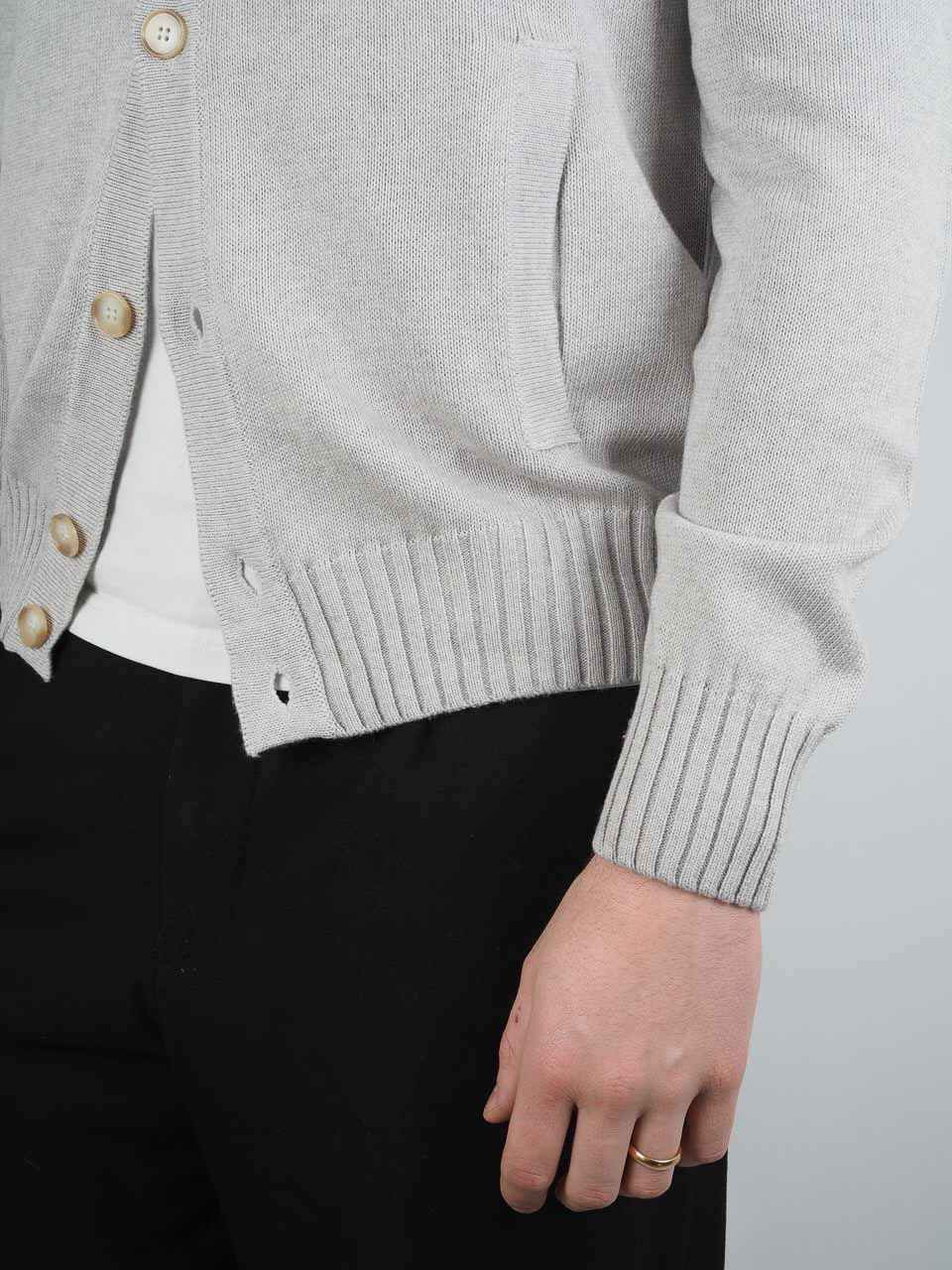 Knitted Cotton Cardigan Grey