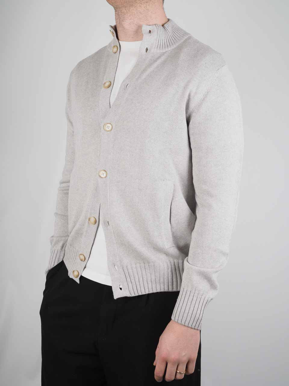 Knitted Cotton Cardigan Grey
