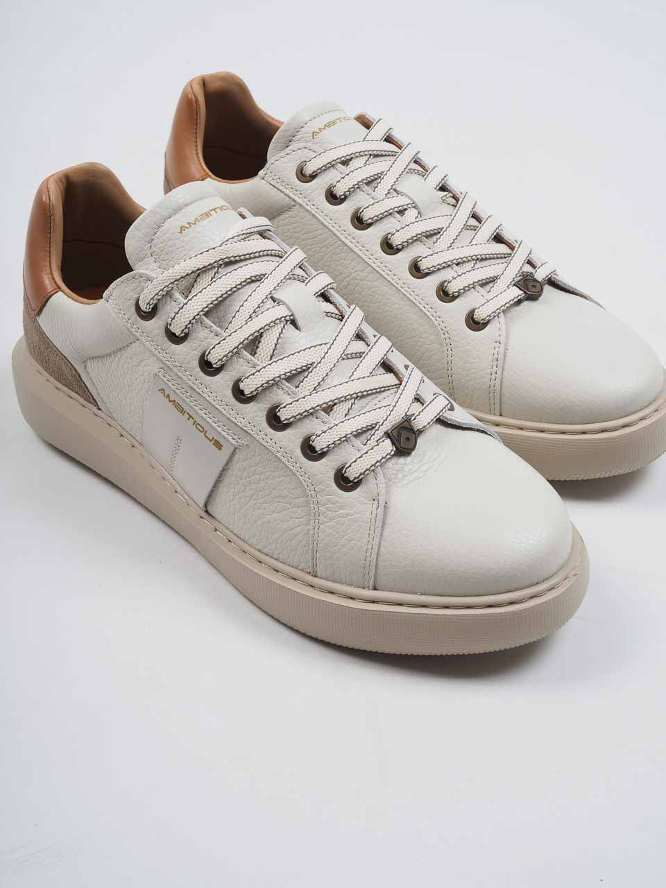 Leather Sneakers White/Beige