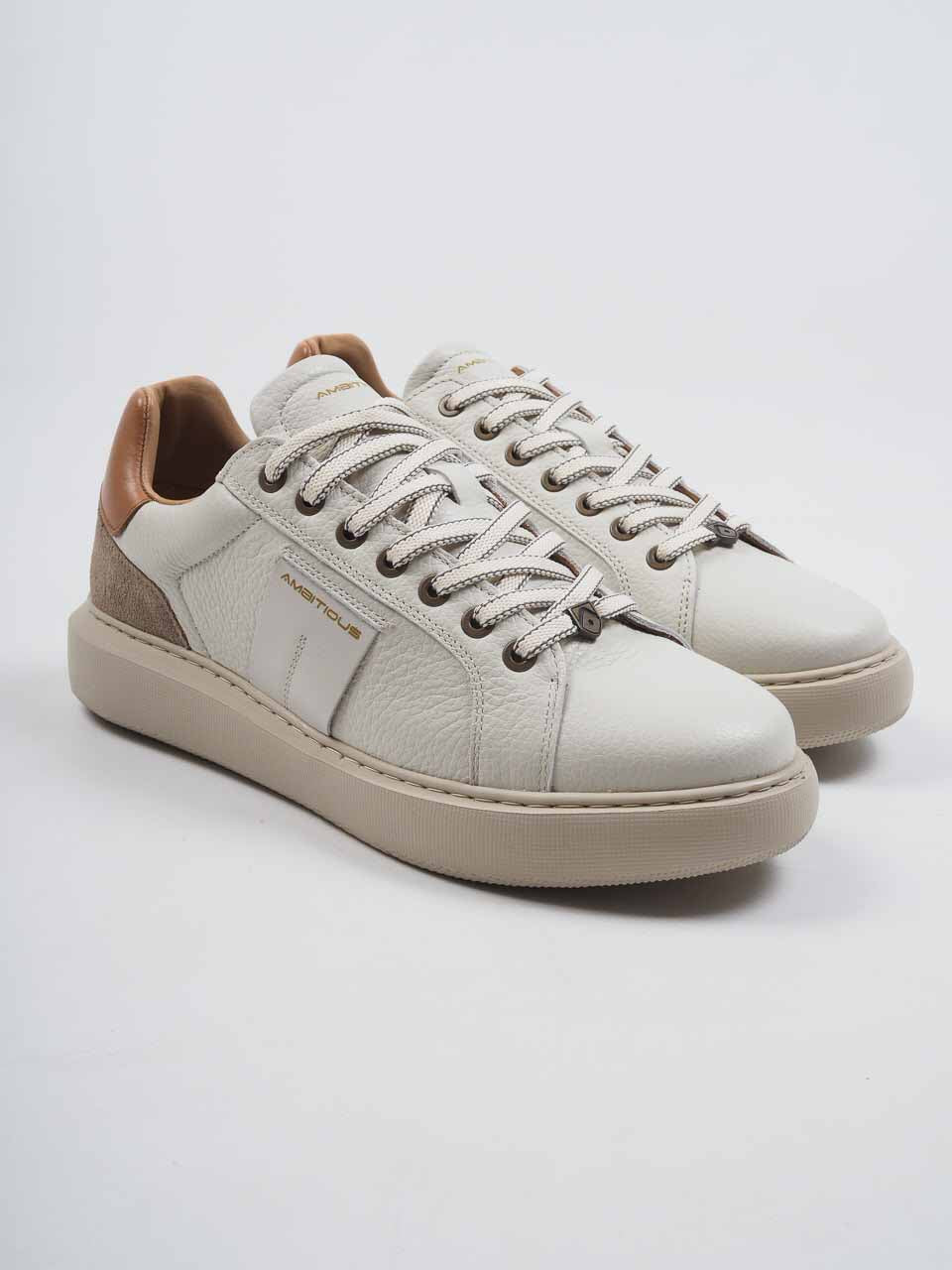 Leather Sneakers White/Beige