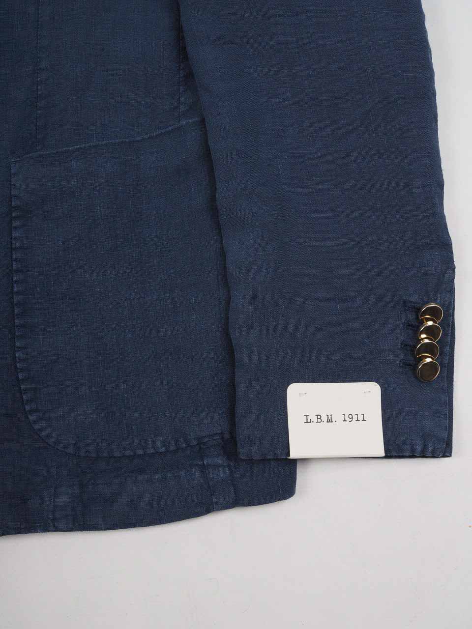 Double Breasted Linen Blazer Blue