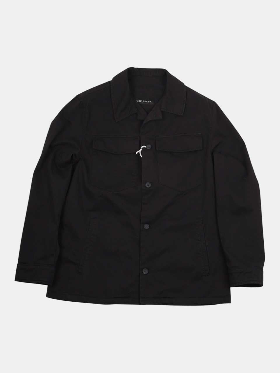 White Sand Cotton Twill Jacket Black