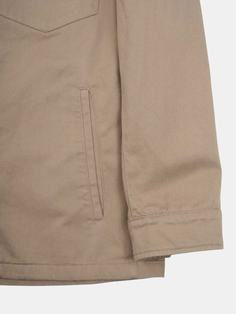 White Sand Cotton Twill Jacket Beige