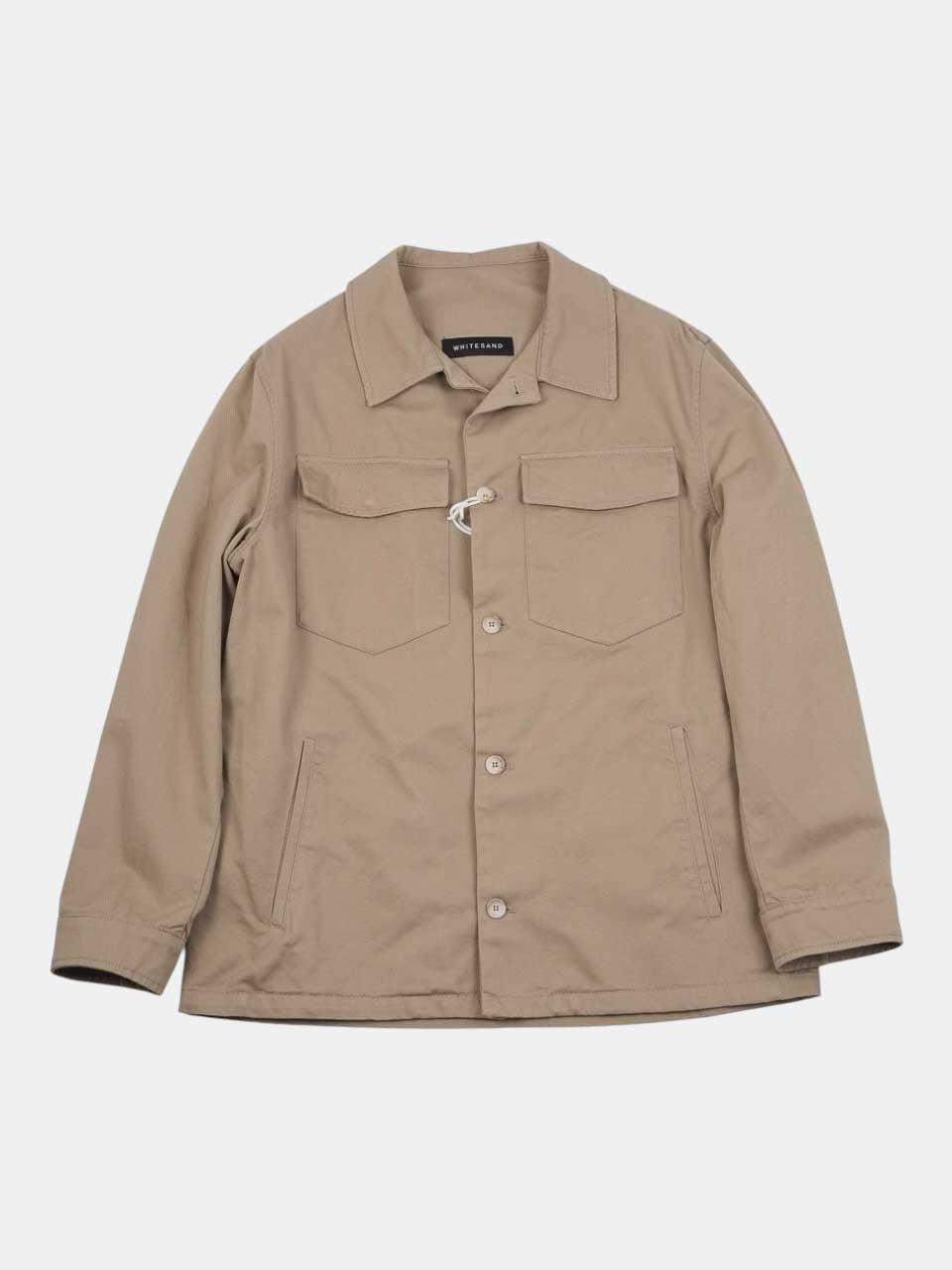 White Sand Cotton Twill Jacket Beige