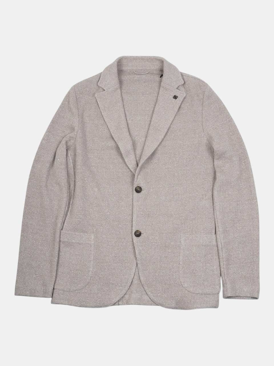 Gran Sasso Knitted Linen Cotton Blazer Beige