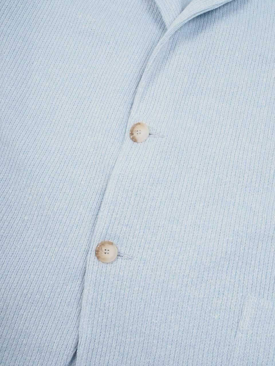 Gran Sasso Knitted Linen Cotton Blazer Light Blue