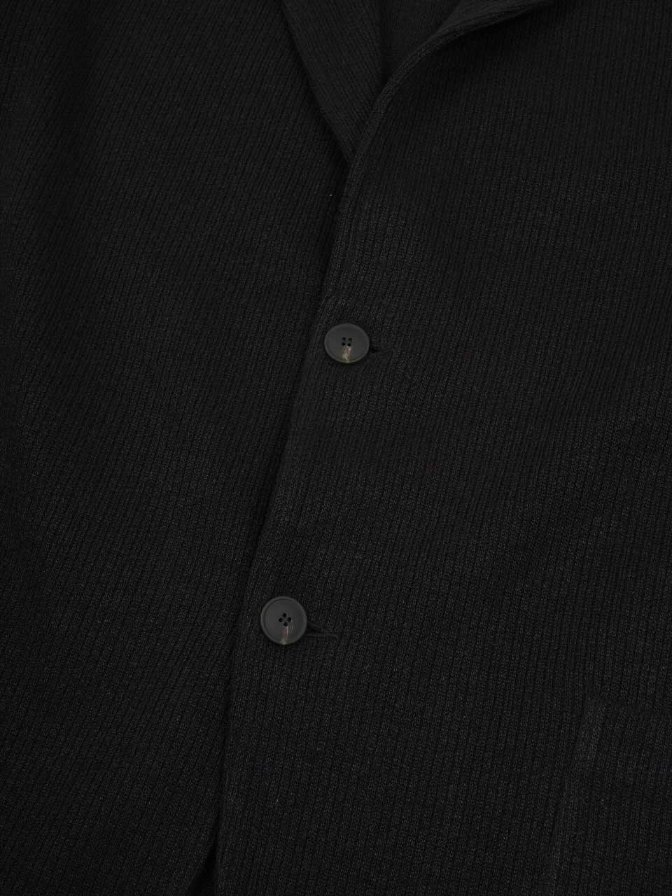 Gran Sasso Knitted Linen Cotton Blazer Black