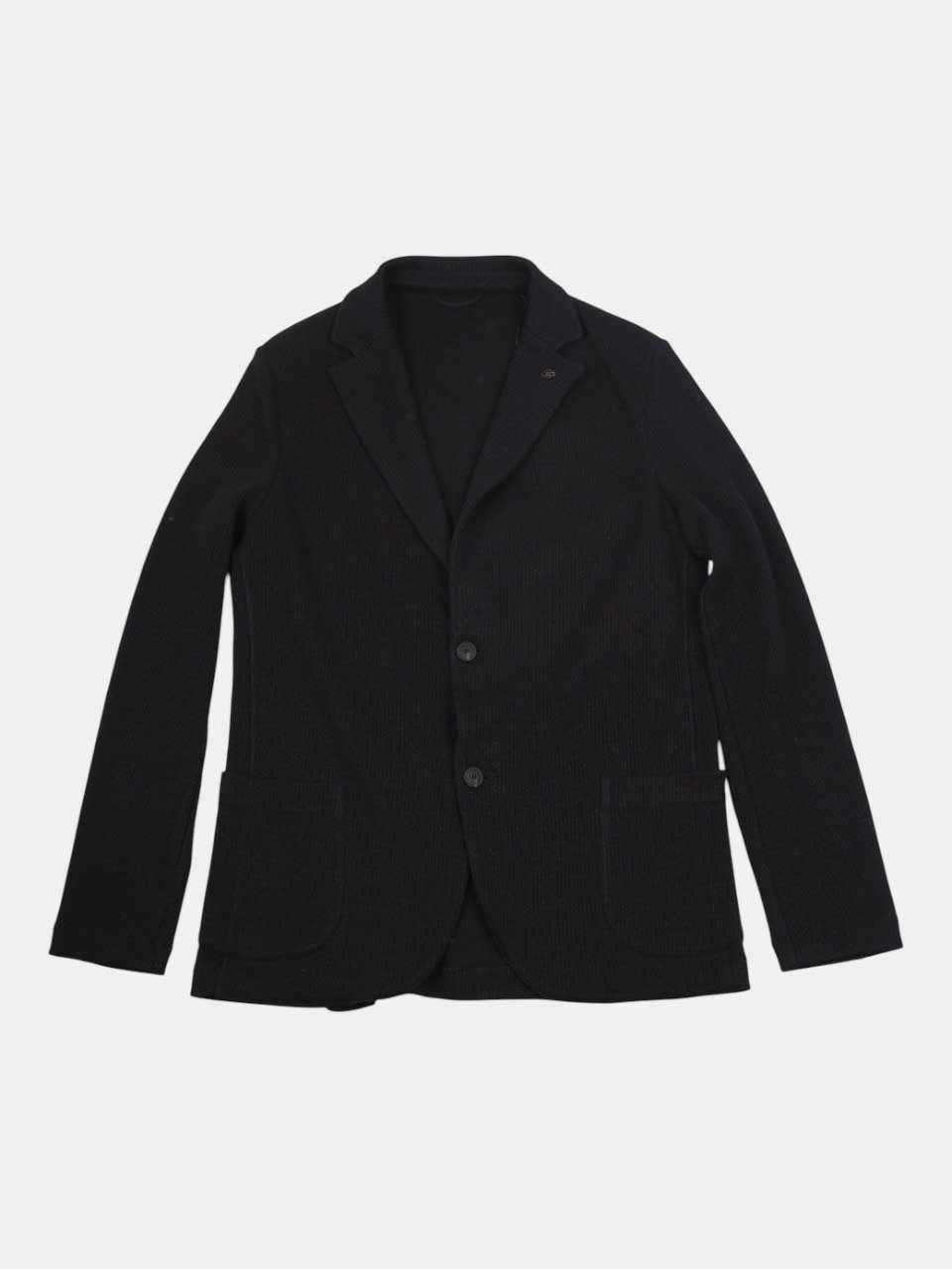 Gran Sasso Knitted Linen Cotton Blazer Black