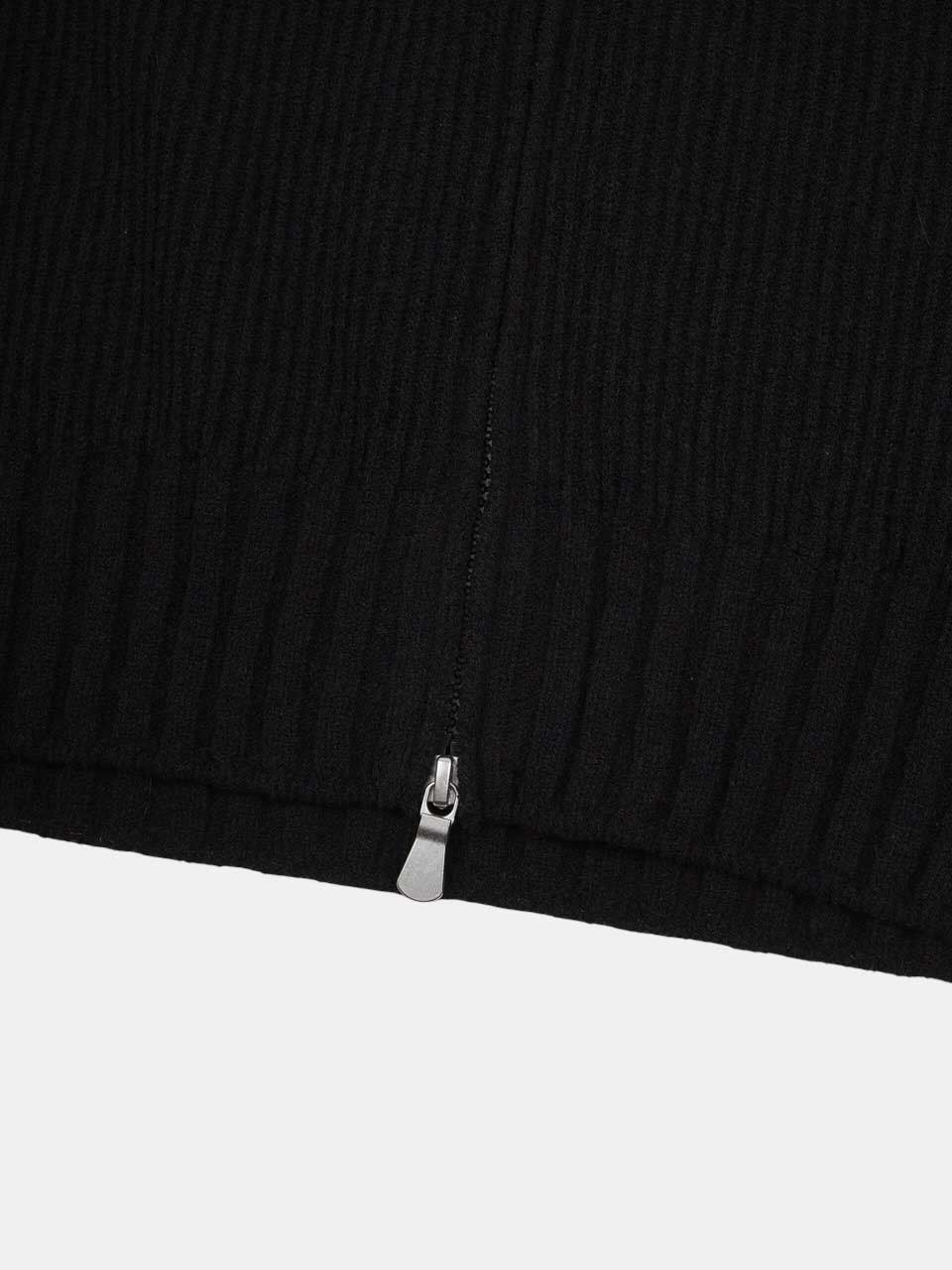 Gran Sasso Knitted Linen Cotton Blazer Black