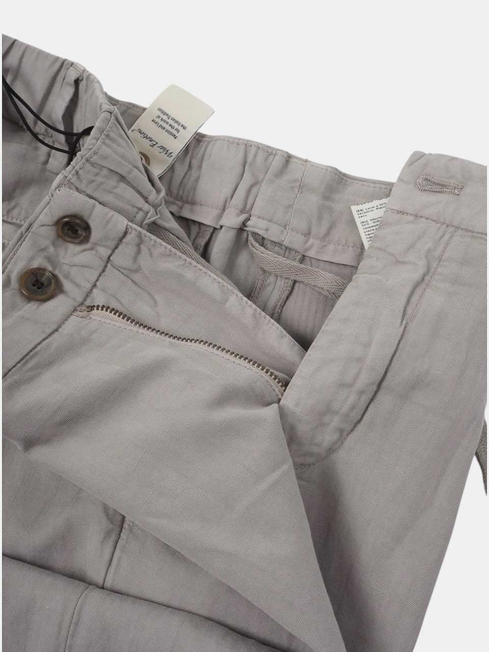 Lyocell Linen Herringbone Trousers light gray