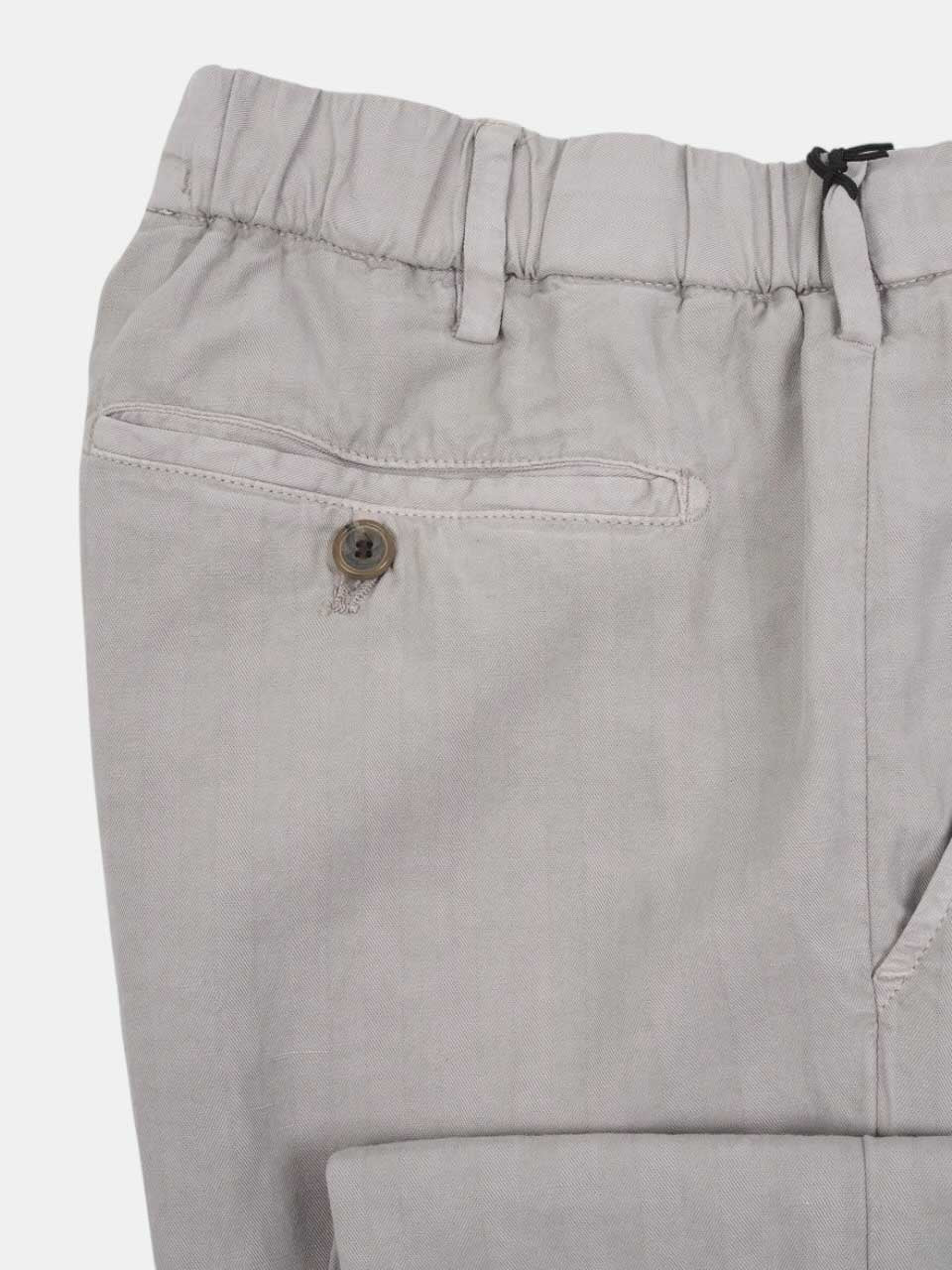 Lyocell Linen Herringbone Trousers light gray