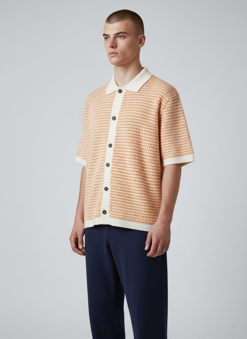 Peregrine Island Crochet Shirt Orange