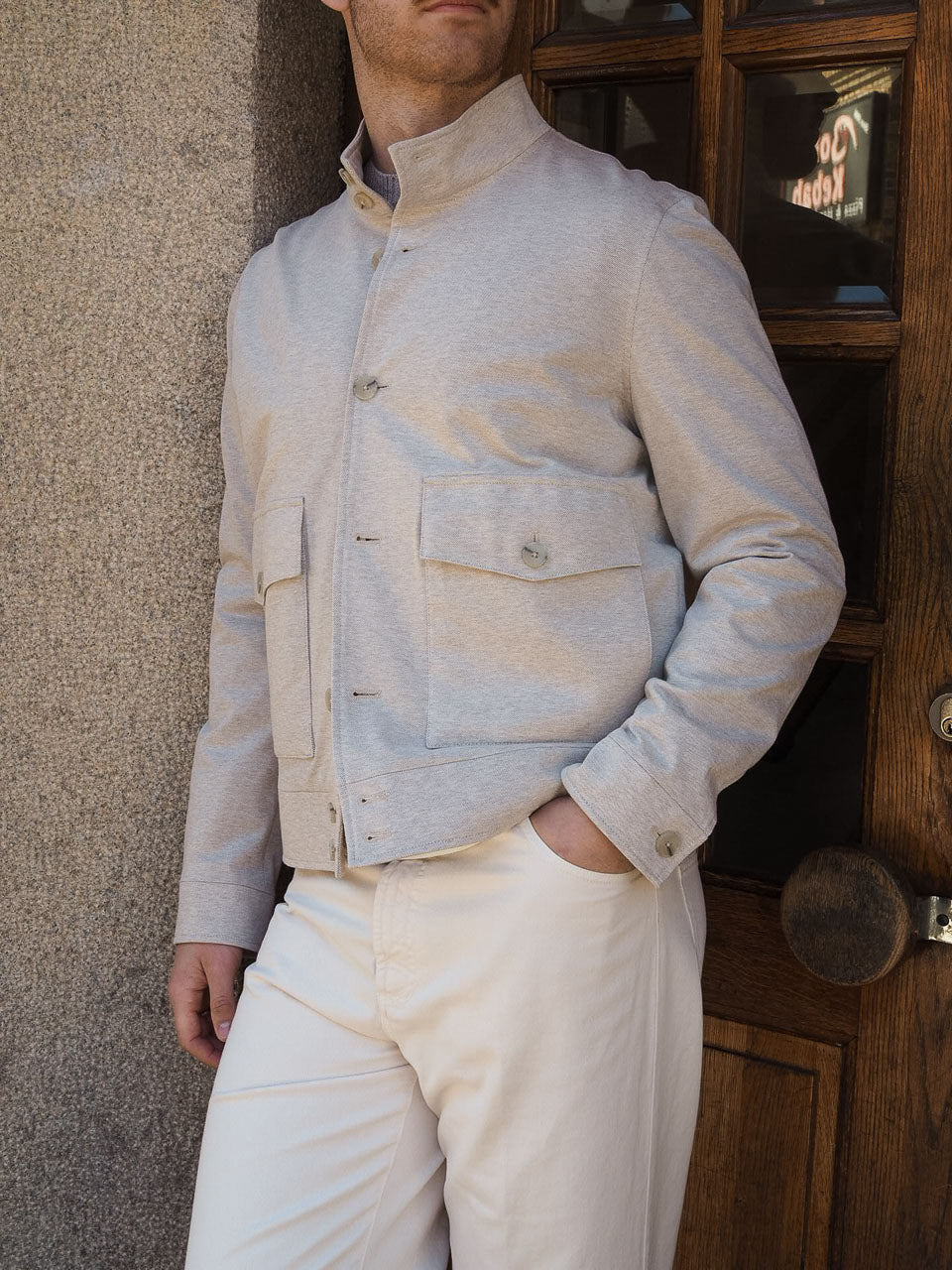 L.B.M. 1911 Cotton Short Jacket Beige