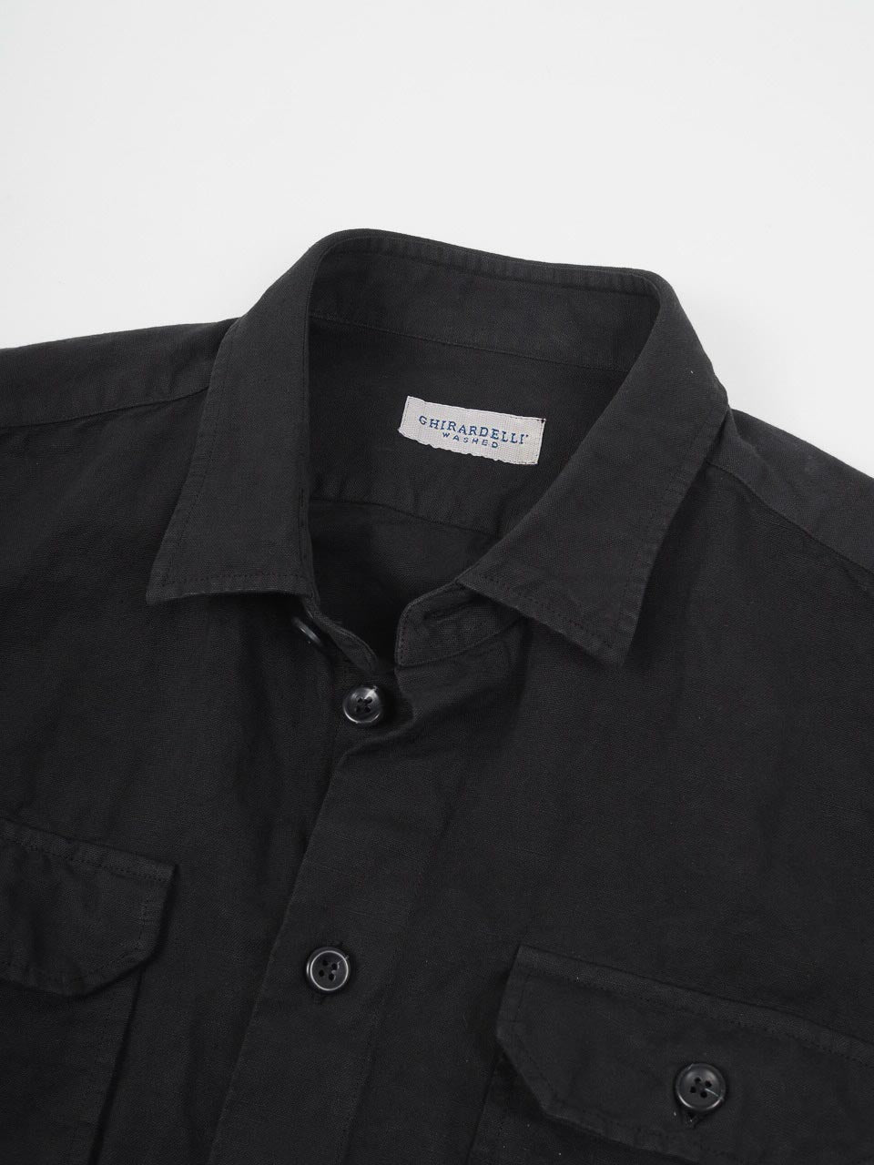 Ghirardelli 1911 Cotton Twill Overshirt Black