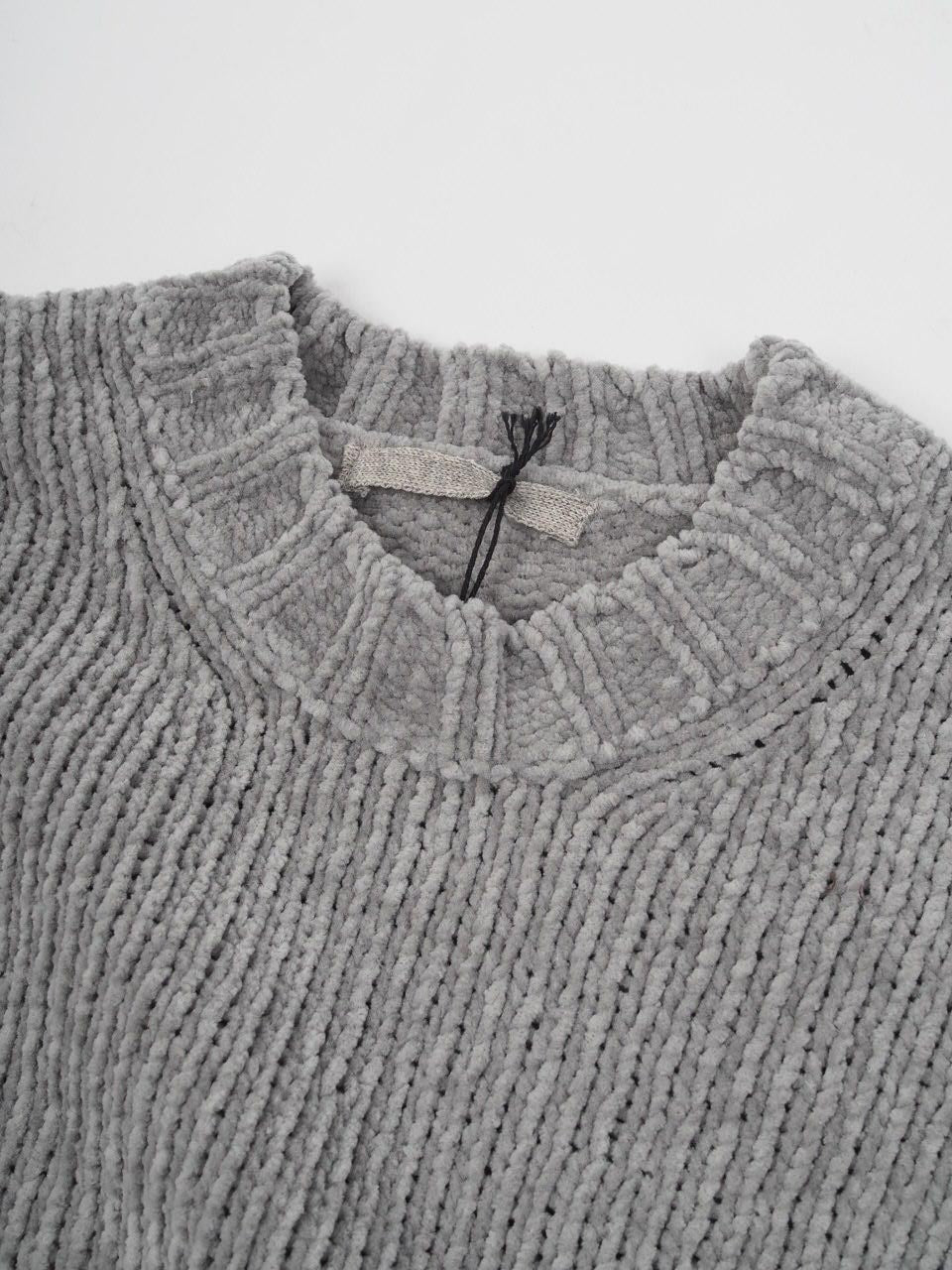 Ten C Chenille Cotton Sweater Grey