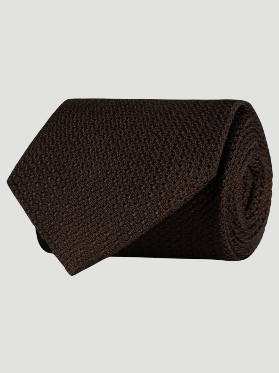 Amanda Christensen Classic grenadine silk Tie Brown
